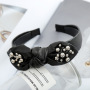 Vintage girl Hair Accessories headband Bunny Ears Bowknot black hair bands pearl Vintage girl Hair Accessories headband Bunny Ears Bowknot black hair bands pearl