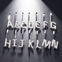 2020 amazon hot sales 26 English custom rhinestone letters hair accessories women clip with customized design 2020 amazon hot sales 26 English custom rhinestone letters hair accessories women clip with customized design