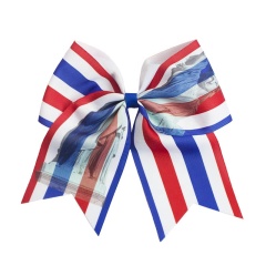 Wholesale elasict hair tie free goddess printed 8 inch bow children hair accessories soft elastic hair tie