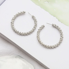 Ins fashion  jewellery indian prickly personalized large hoop gold earrings