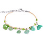 Wholesale pink green natural stone Gravel straw cowrie shell bracelet