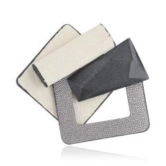 Korean fashion jewelry geometric rectangle women leather acrylic brooches