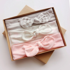 Boutique elastic materia flower girl hair bows headbands hair bands