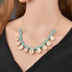 Unique women beach summer vocation holiday cowrie natural sea shell necklace