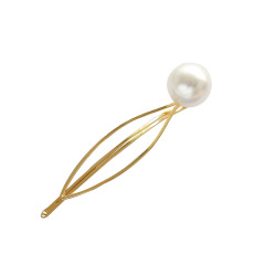 wholesale price decorative elegant new design Korea latest Japan gold metal pearl hair clips