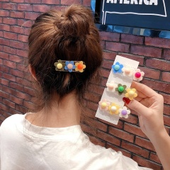 Ladies acrylic material hawaiian cute mini flower hair claw clip for sale