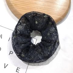 Fashionable bulk women hair accessories contracted and sweet big size elastic lace hair scrunchies