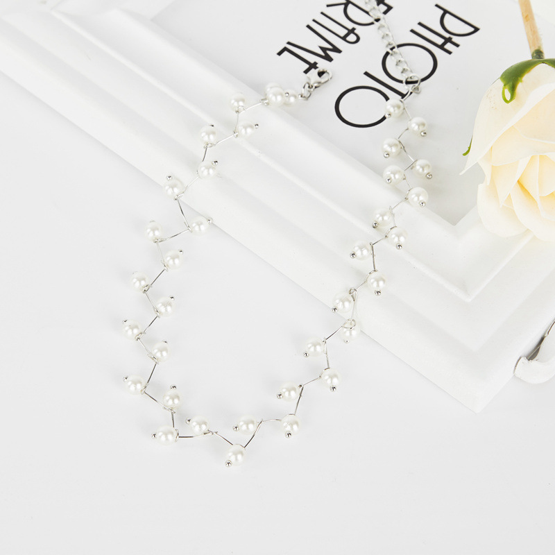 New Arrival Fashion Girls Ladies  Faux Pearl Imitate Crystal Alloy Choker for Women