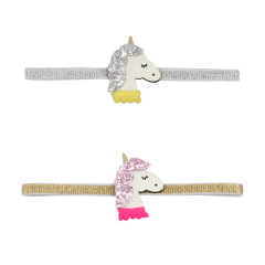 Wholesale custom new design child kids girls unicorn fabric bling bling baby headbands