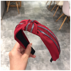 2020 new Custom headband Fashion Trend Hawaii Hair band elastic Multicolor bling knot headbands for Women