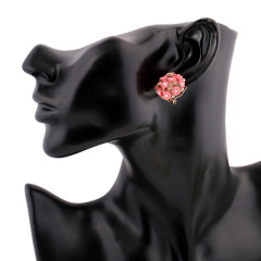 Korean Fashion women personality rhinestone cute rose flower stud earring