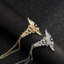 INS amazon korean fashion alloy rhinestone double men brooch chain for mans suit with chain INS amazon korean fashion alloy rhinestone double men brooch chain for mans suit with chain