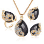 best sell amazon Korean fashion christmas gift jewelry set ruby peacock women crystal necklace