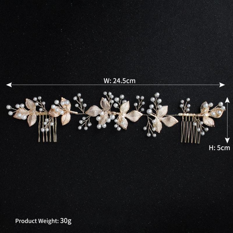 Handmade Rhinestone Pearl Hair Accessories wedding hair comb rose gold Handmade Rhinestone Pearl Hair Accessories wedding hair comb rose gold