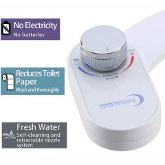 Non-electric bathroom water pressure control abs mechanical bidet attachment for toilet seat