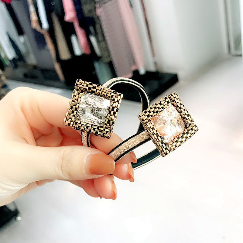 2019 Beautiful glitter crystal rhinestone Elegant Korean Accessories Women Hair ties 2019 Beautiful glitter crystal rhinestone Elegant Korean Accessories Women Hair ties