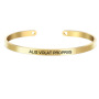 Fashion jewelry Simple Custom Letters Names Engraved Cuff Stainless Steel Bracelets