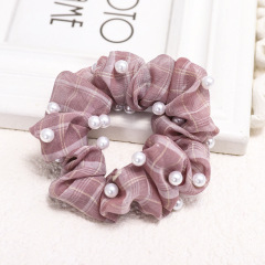 Bulk custom personalized design human girls ladies pearl hair scrunchies