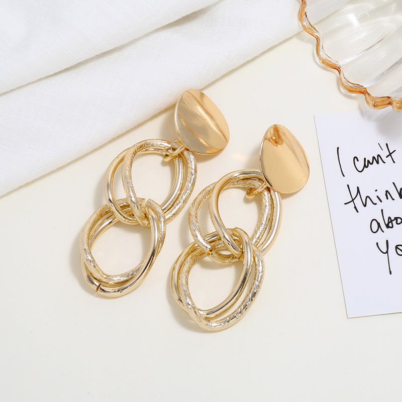 custom fashion fancy trendy girls women Vintage long double circle gold Geometric statement tassel earrings custom fashion fancy trendy girls women Vintage long double circle gold Geometric statement tassel earrings