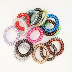 Amazon hot sale fashion girls telephone coil phone cord elastic hair ties for woman Amazon hot sale fashion girls telephone coil phone cord elastic hair ties for woman