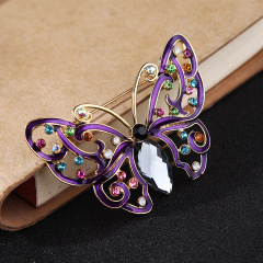 High Quality Trendy Women Jewelry Wedding Hollow Rhinestone Butterfly Brooches