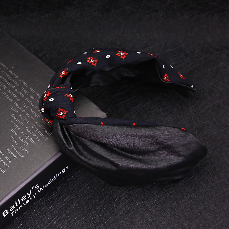 Women's Hair Accessories headband black Cross Knot rose flower hairband