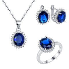 fashion amazon ins girl 925 silver oval women Jewelry set earring rings vintage emerald necklace fashion amazon ins girl 925 silver oval women Jewelry set earring rings vintage emerald necklace