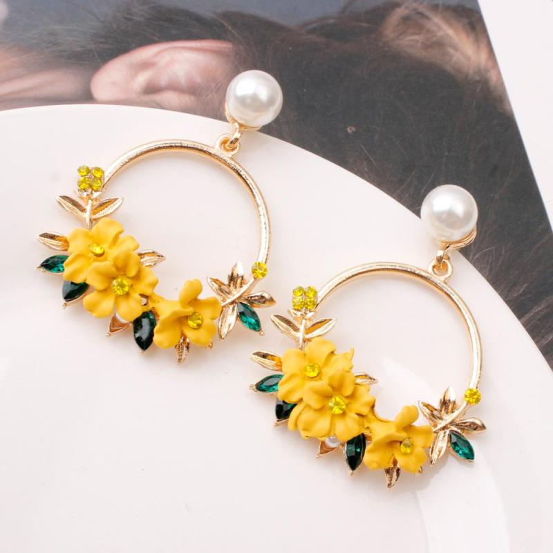2020 Yiwu Wholesale New Arrival Korean Fashion Jewelry Flower Women Pearl Earrings