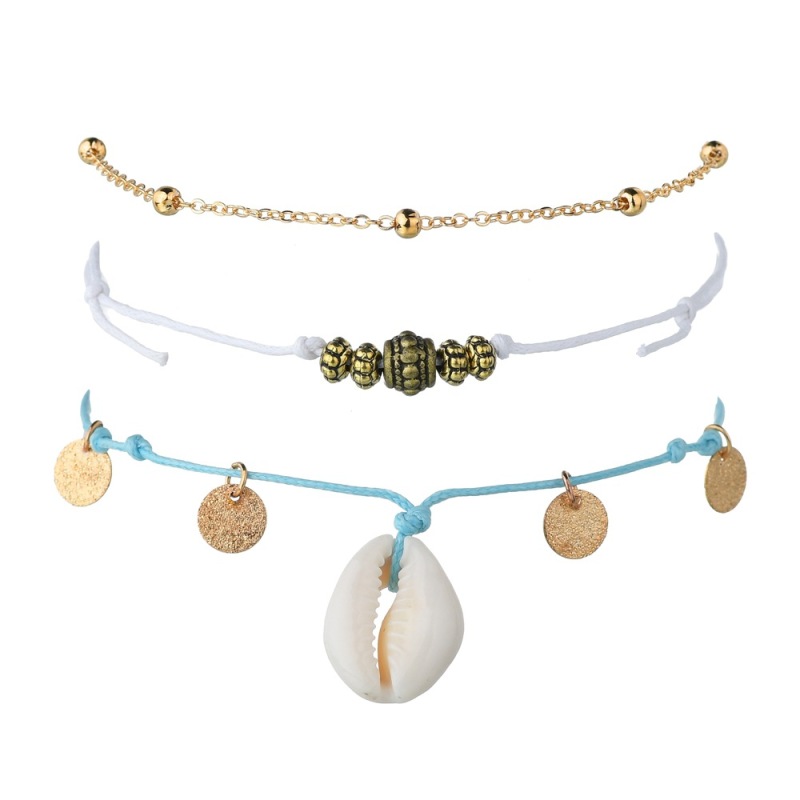 3pcs ankle bracelet foot jewelry beach shell anklet chains sets for women 3pcs ankle bracelet foot jewelry beach shell anklet chains sets for women