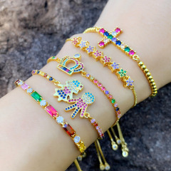 2020 Fashion new zircon shine colorful crystal bracelets for women jewelry 2020 Fashion new zircon shine colorful crystal bracelets for women jewelry