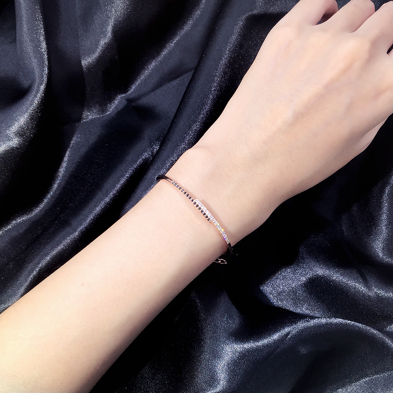 Women jewelry 925 sterling silver rose gold plated moissanite diamond bracelet