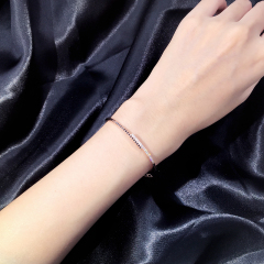 Women jewelry 925 sterling silver rose gold plated moissanite diamond bracelet
