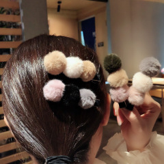New hair accessories ladies Hair Barrettes wedding plush pompom hair pin