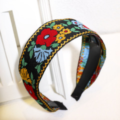 Retro wholesale ethnic fashion handmade anti-slip embroidery fashionable hairband for women