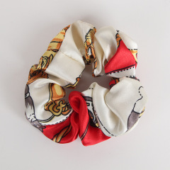 Scrunchy Elastic Ponytail Holder Silk print women Hair Bow hair ties