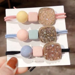 Korean girl ins sweet lady diamond rhinestone neon color hair tie for girls for sale