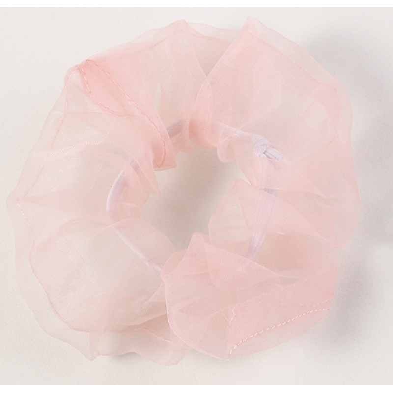 2020 new arrival summer pure color transparent organza hair scrunchies for girls