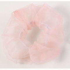 2020 new arrival summer pure color transparent organza hair scrunchies for girls