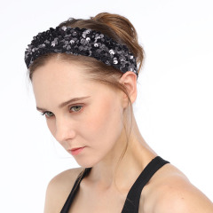 2020 fashion new women wide bling bling glitter sequins headbands for girls