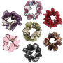 Summer Multi-layer pattern simulation silk lace flower elastic Hair Scrunchies for girls Summer Multi-layer pattern simulation silk lace flower elastic Hair Scrunchies for girls