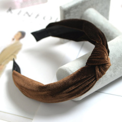 Sold colors Bunny Ears Bowknot Hair Accessories Cloth Wrapped women hair Hoops