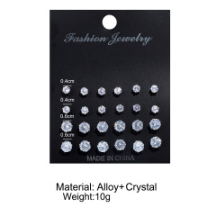 amazon vintage ins Bohemian women lady girls fashion crystal zircon cz diamond earring stud set
