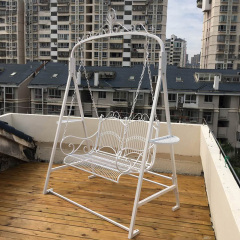 White iron double seat swing garden ornaments garden suppliers
