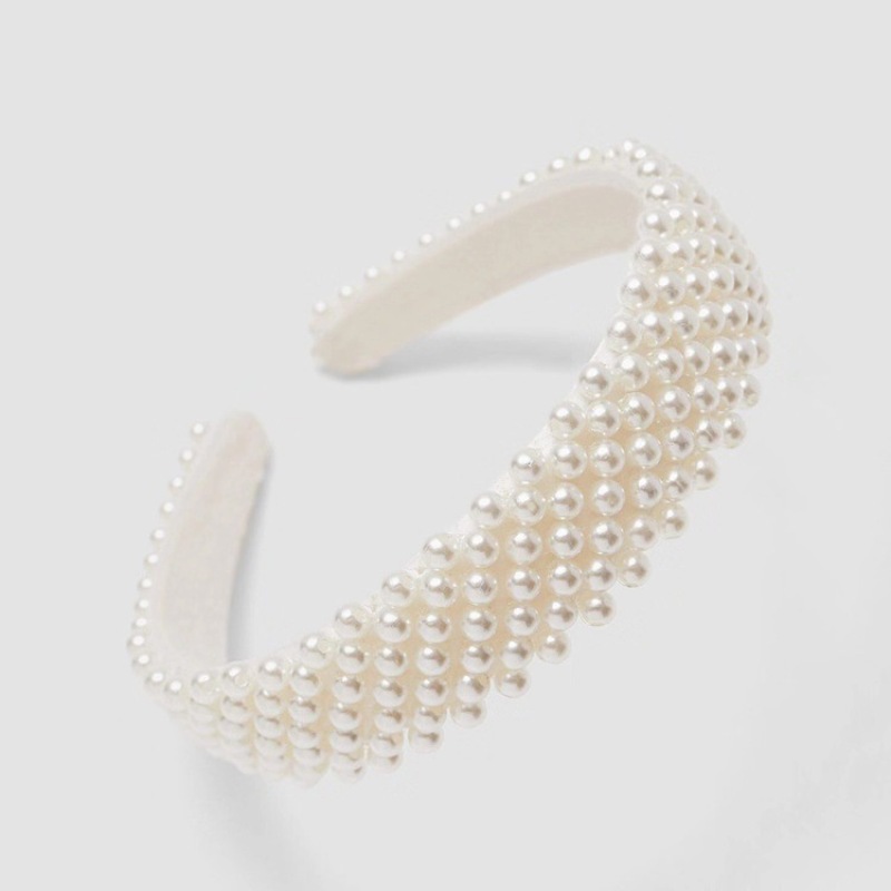 White Hairband Headwear Headdress Wedding Hair Accessories Pearl Headbands for Women Ladies