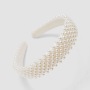 White Hairband Headwear Headdress Wedding Hair Accessories Pearl Headbands for Women Ladies