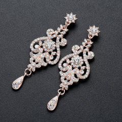 Rhinestone crystal Party gold Necklace Earrings wedding bridal jewelry set
