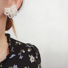 Personality fashion women plastic ball shape beads pearl earrings accessories earrings stud