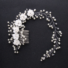 Luxury pearl flower headbands wedding hair accessories bridal hair comb Luxury pearl flower headbands wedding hair accessories bridal hair comb