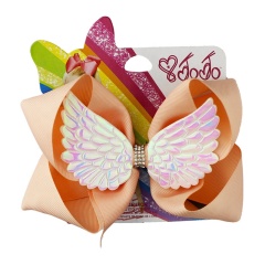 Handmade headdress new design rhinestone hair clip 20 colors children's angel hairpin wings hair bow alligator clips