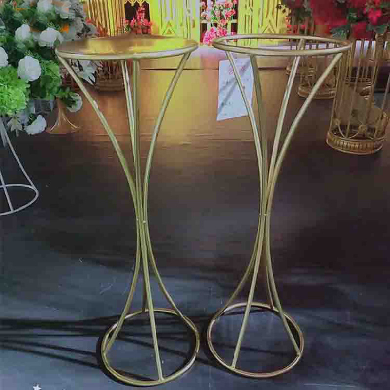 custom Gold metal Road Lead iron metal flower holder  for Wedding Centerpiece Decoration